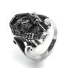 Серебряное кольцо Yin Taifei в ретро-стиле с потертым черепом: Открывающийся панк-стиль для мужчин