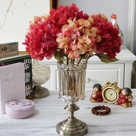 Красивая имитация гортензии без полива, декоративная шелковая ткань из искусственного шелка