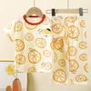 Kids Cotton Short Sleeve Set Summer Baby Homewear Boys Long Pants Girls Sleepwear Children Clothing