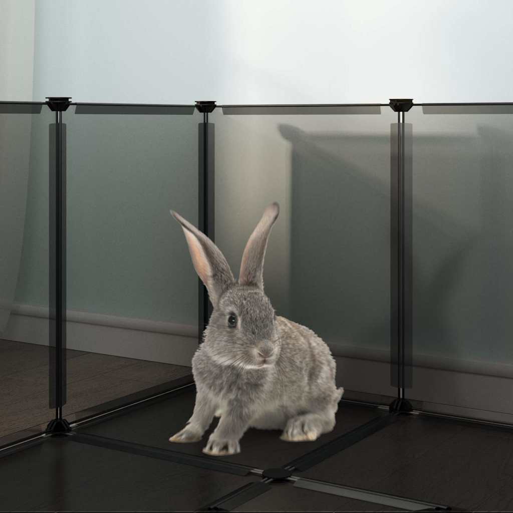 Small Animal Cage Black 144 x 74 x 46.5 cm PP and Steel