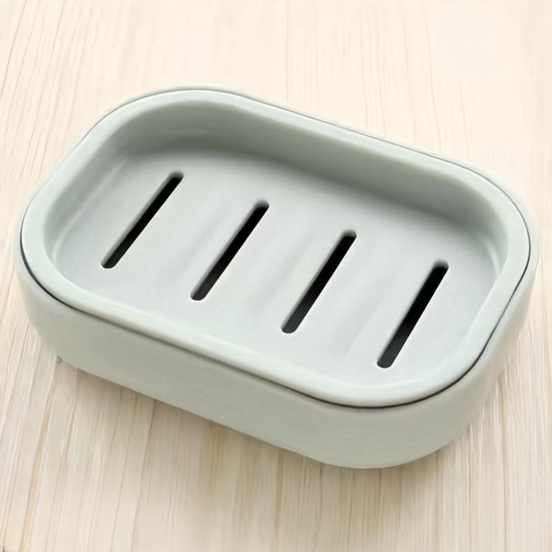 Japanese Double Layer Soap Dish Bathroom Soap Storage Box Kitchen Sponge Drain Rack Travel Soap Dispenser Soap Holder