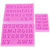 3Pcs Alphanumeric Silicone Mold Making Uppercase Lowercase for DIY Cake Clay Chocolate Pink