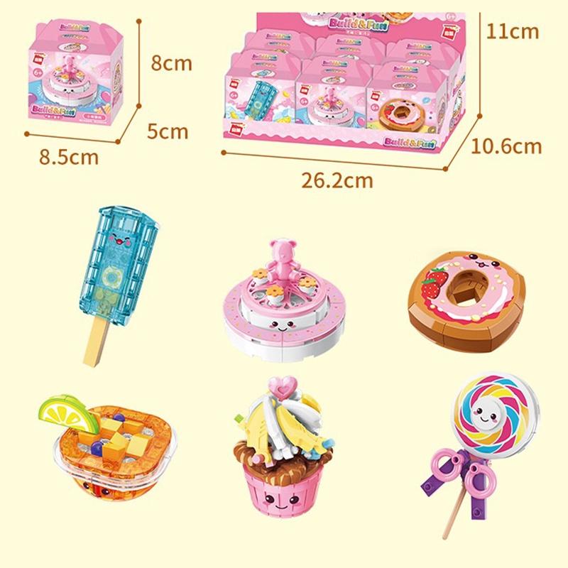 12 шт., гамбургер, картофель фри, сладкий блок, набор «сделай сам», набор для быстрого питания, развивающая рождественская игрушка для детей, слепая коробка