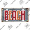 Putuo Decor Beach Retro Tin Sign Licenses Plate Plaque Metal Vintage Poster for Pub Bar Surf Club Man Cave Wall Art Decoration