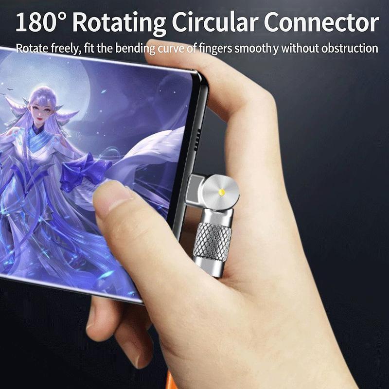 Кабель USB Type C для быстрой зарядки 120 Вт, кабель-уголок с поворотом на 180 градусов для игрового телефона, зарядного устройства, кабель USB Type C