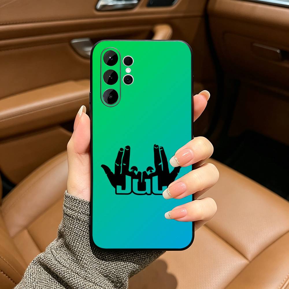 Singer Rapper J-JUL-ES Gesture Soft Silicone Case for Samsung S25, S24, S21, S22, S23, S30, Ultra, S20, Plus, FE, Lite-Black