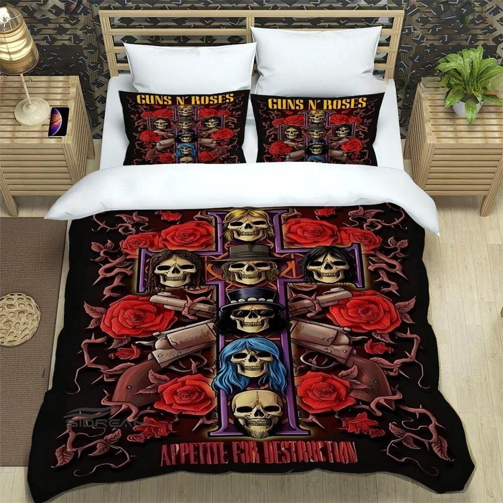 Rock Band Guns N' Roses Bedding Sets Exquisite Bed Supplies Set Duvet Cover Bed Comforter Set Bedding Set Luxury Birthday Gift