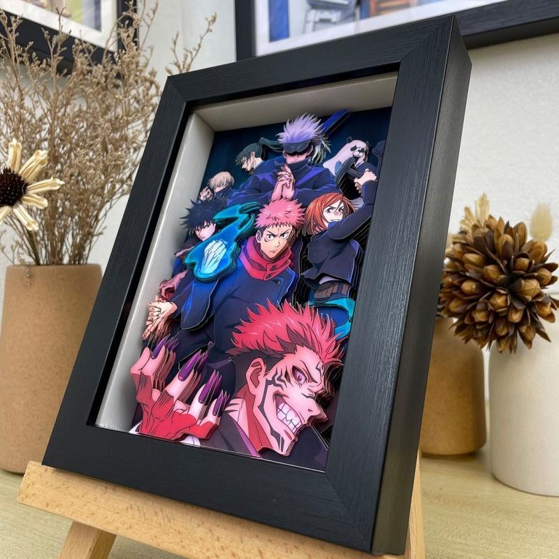 Jujutsu Kaisen Gojo Satoru 3D Painting Anime Geto Suguru Handmade Draw Collect Bedroom Decor Hanging Picture Cute Figure Toys