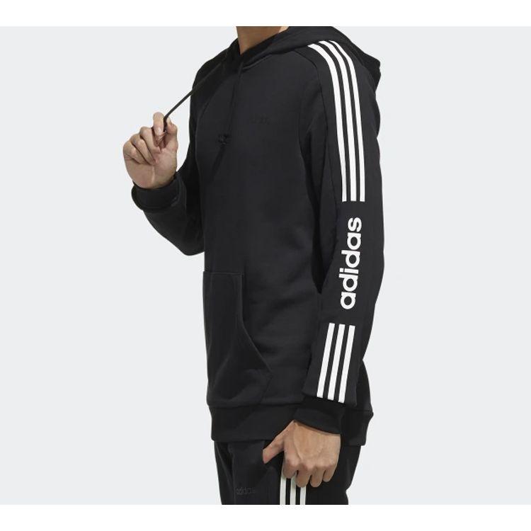 adidas Essentials 3-Stripes Knit Hoodie Men Hoodies Black EI4673