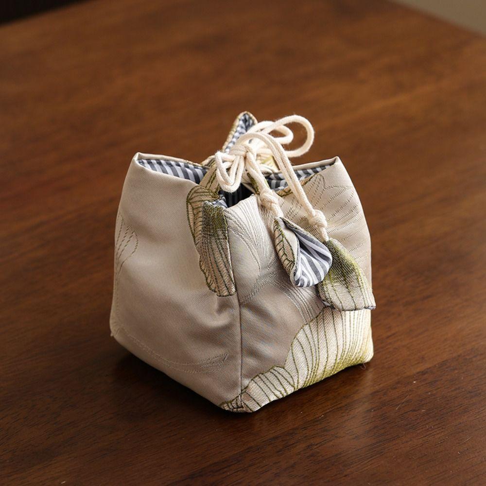 Небьющийся чехол для хранения чайной посуды, вышитая сумка в китайском стиле для мелких предметов