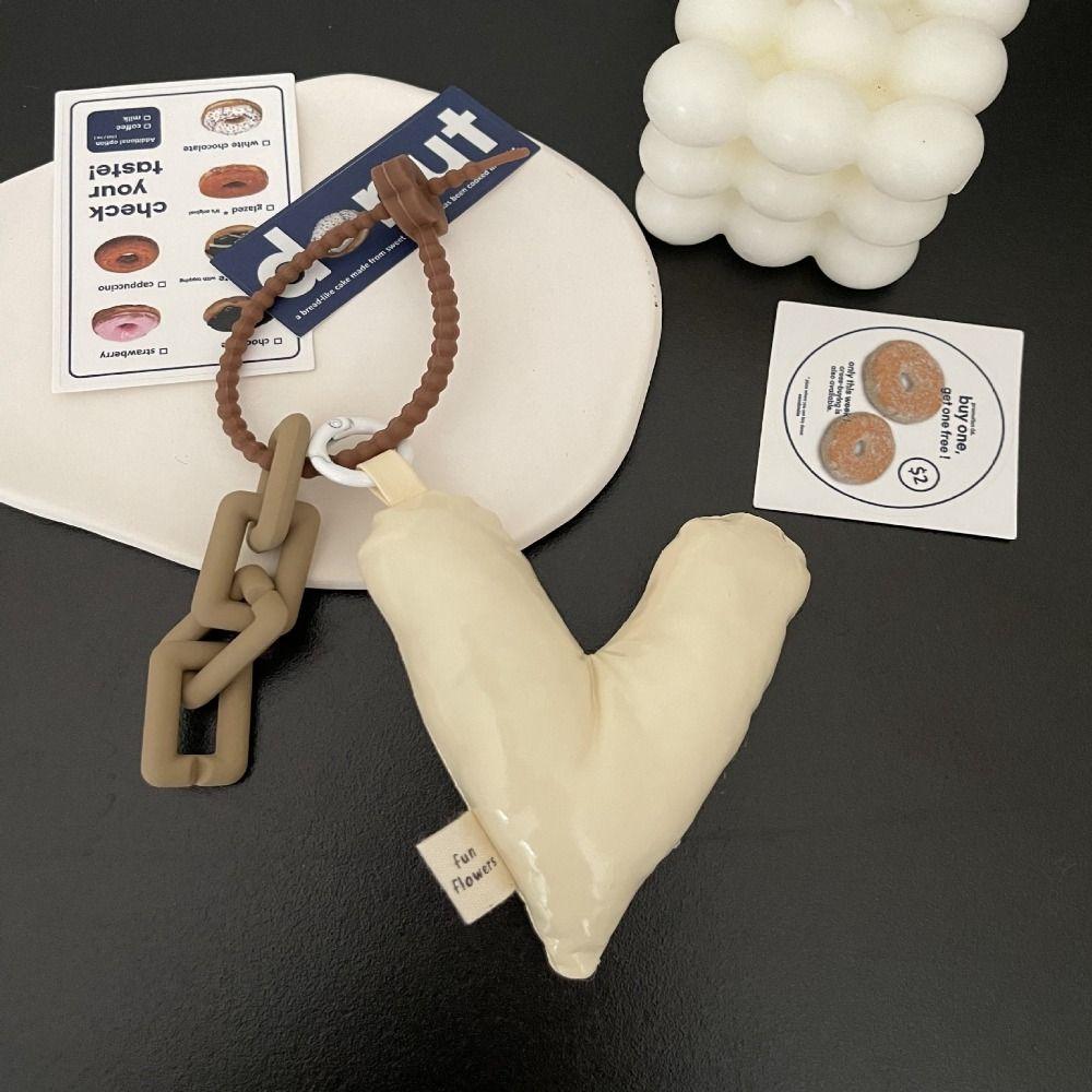 Simple Smooth Key Lanyard Cotton Filled Soft Key String Colour Love Heart Rope Bag