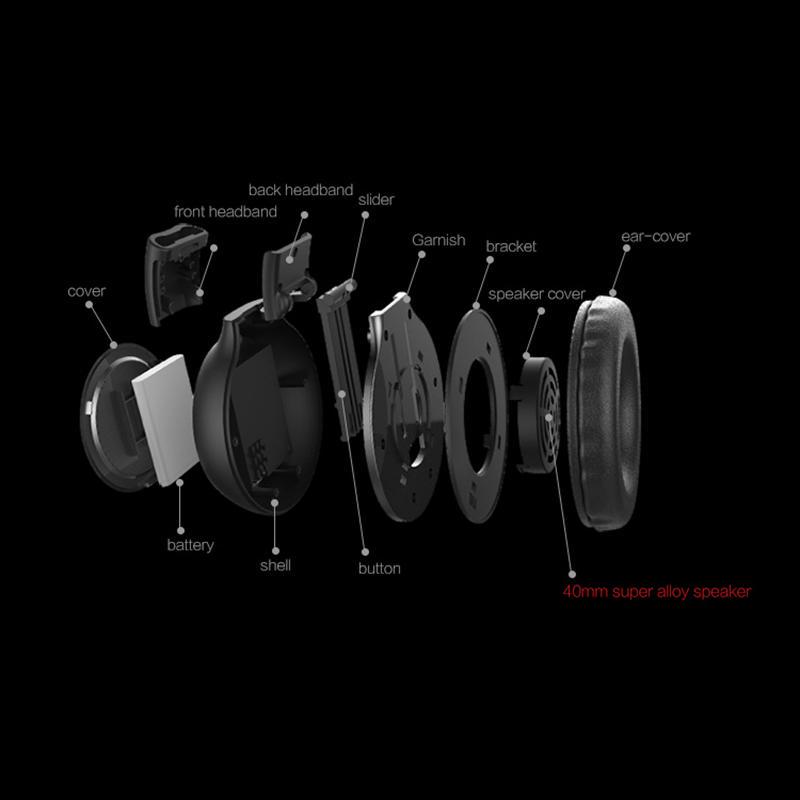 VAORLO Беспроводные наушники с Bluetooth, ЖК-дисплей, HiFi HD музыка с микроподдержкой TF/SD, воспроизведение для всех смартфонов