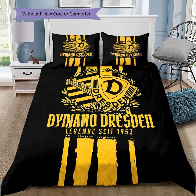 Dynamo Dresden Football Club 3‑Piece Bedding Set 3D Print Duvet Cover Pillowcase Fan Bedroom Decor