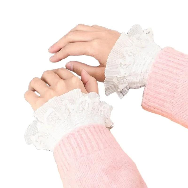 Накладные рукава для женщин с кружевной отделкой для рукавов одежды, рукавов свитера, накладные манжеты