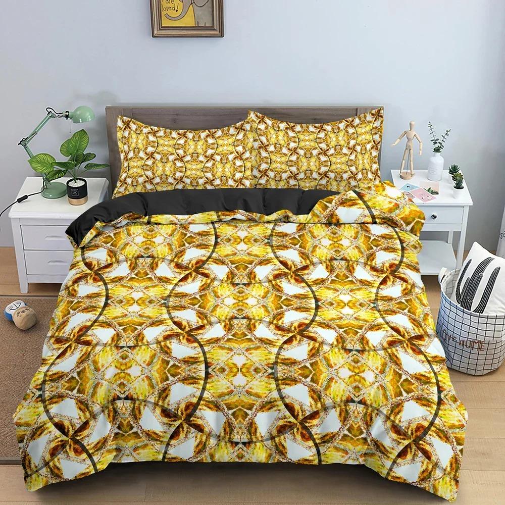 Комплект постельного белья с 3D-узором в виде цепочки, пододеяльник, покрывало для спальни, двуспальное, мягкое, с наволочкой