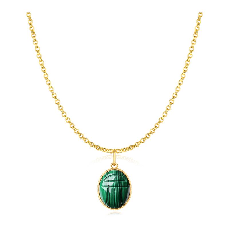 Agatha Aijiasha Amulet Series Baroque Malachite Alloy Necklace Universal 02880065-658-TU