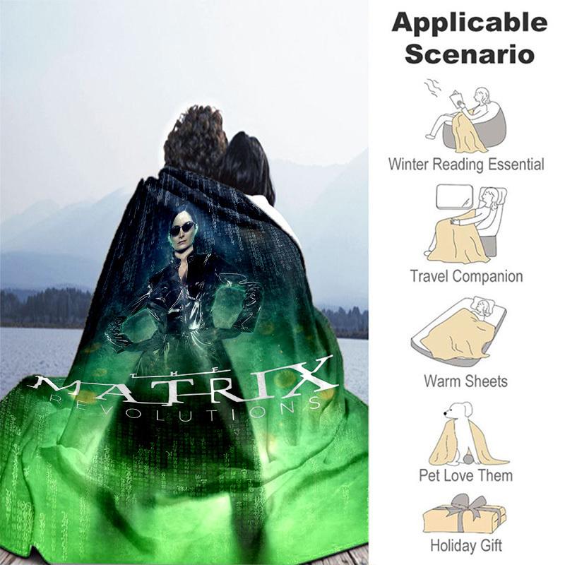 1pc The Matrix Revolutions Cartoon Blanket,Portable Throw for Travel & Camping, All Season Cozy Blanket,Ideal Gift