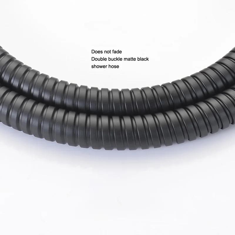 Black/Chrome Stainless Steel Flexible Shower Hose Bathroom Accessories Shower Pipe High Strength Hot and Cold Hose