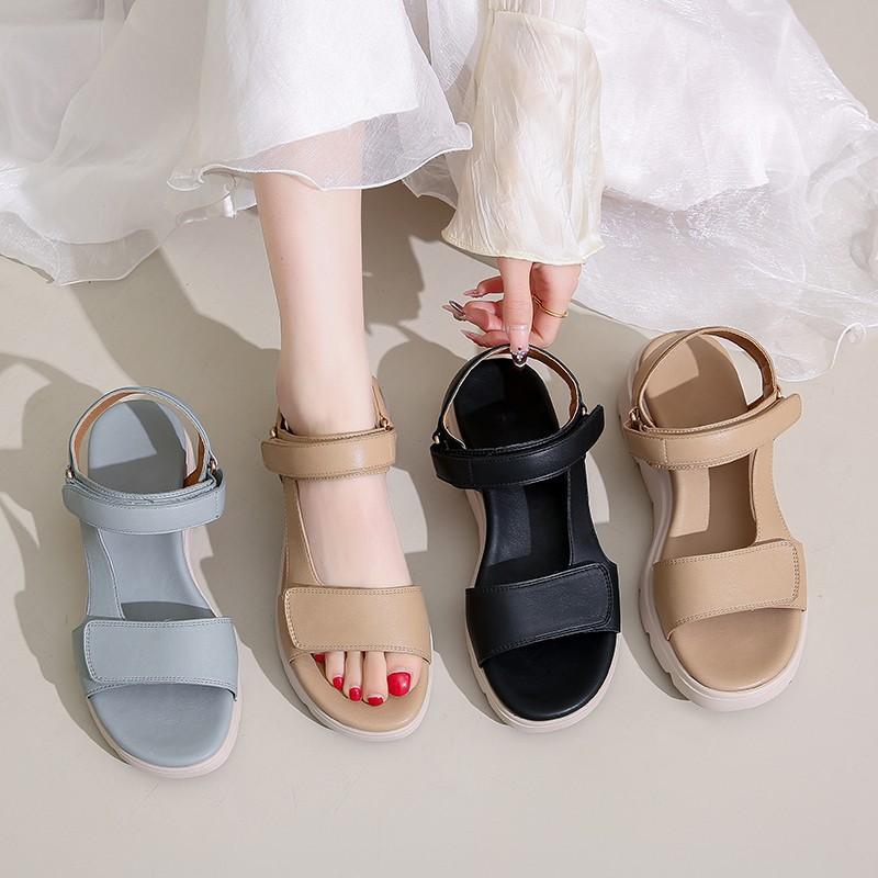 Foreign trade large size platform sandals women's 2025 summer new light and comfortable casual Velcro beach women's shoes
