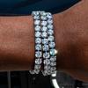 Теннисный браслет в стиле хип-хоп Homme Iced Out 3/4/5 мм с кубическим цирконием, мужская цепочка с кристаллами на руке, уличная одежда в стиле хип-хоп, ювелирные изделия, мужской H086