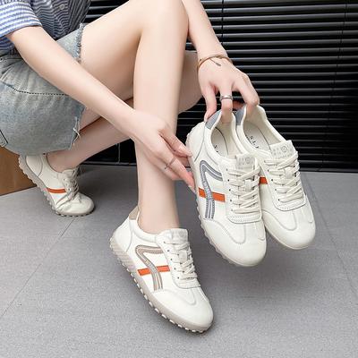 Кожаные немецкие тренировочные туфли женские туфли 2025 осень новинка универсальные повседневные туфли Форреста Гампа спортивные маленькие белые кеды детские