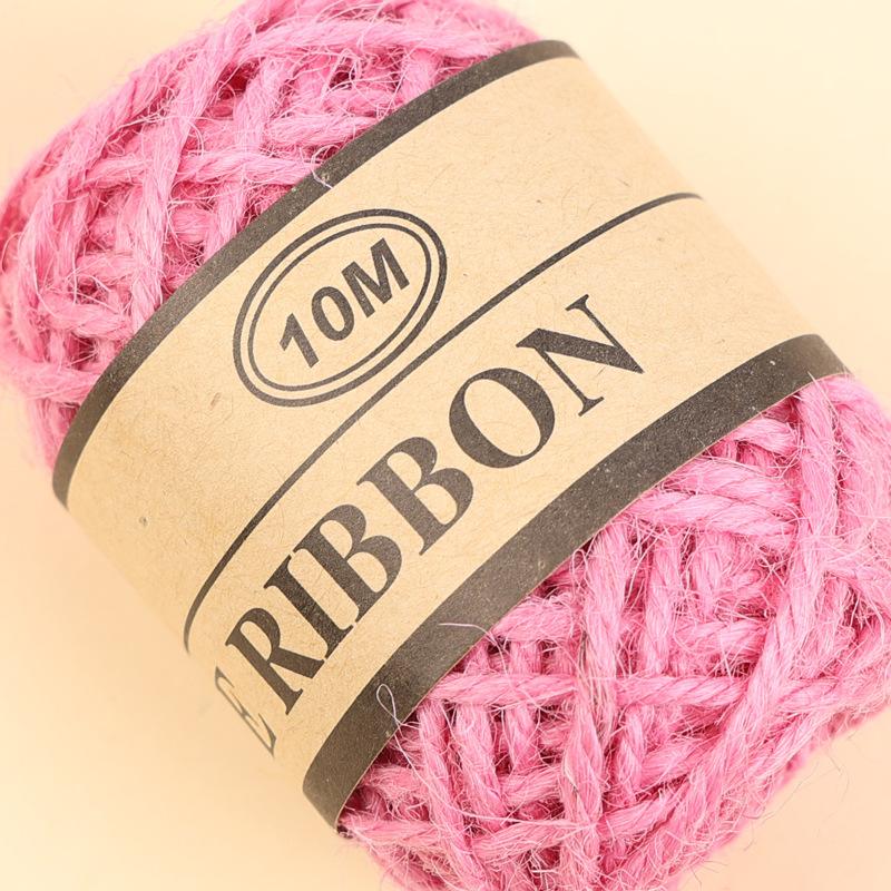 Декоративная 3-х прядная цветная пеньковая веревка, аксессуары ручной работы | Бирки | Специально для фотостен | Тканый натуральный джут 10 метров