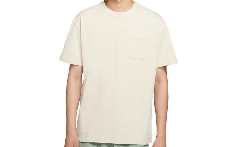 Nike Футболки мужские Овсяный Цвет Круглый Вырез Умеренный Прямой Крой DD0500-138