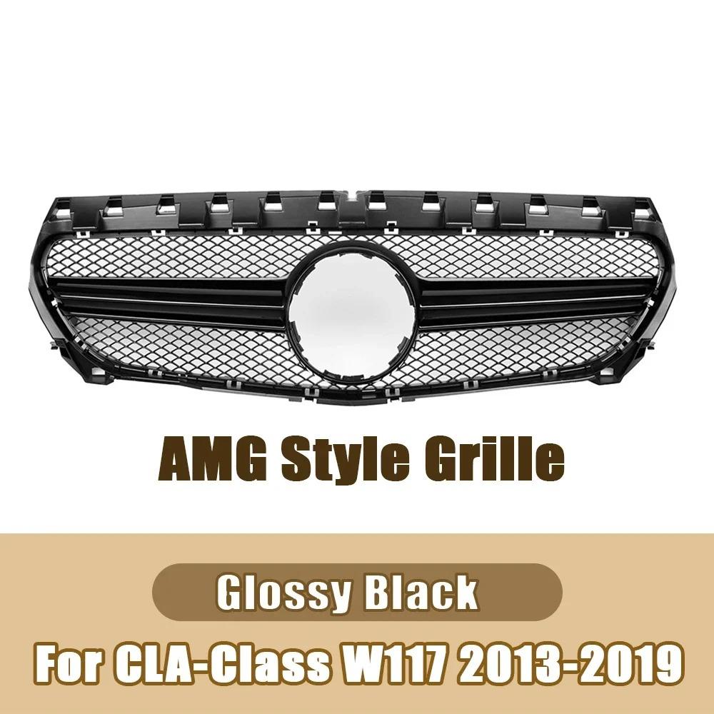 For Mercedes CLA W117 2013-2019 CLA180 CLA200 CLA250 CLA45 Gloss Black GT R Style Front Bumper Grille Car Accessories