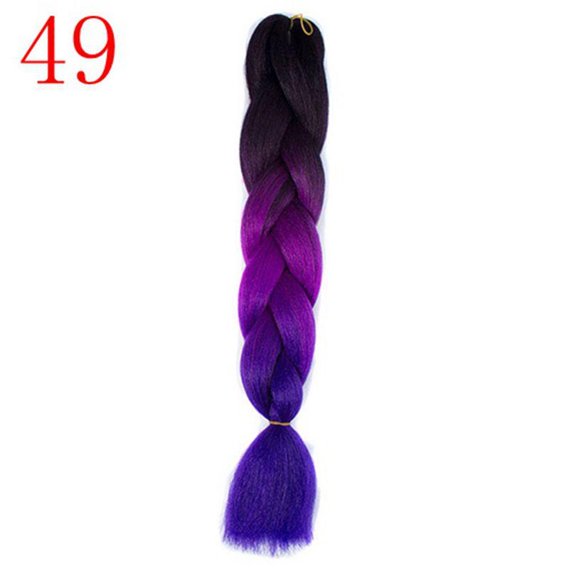 Ombre Hair Jumbo Braids Волосы Синтетические наращивания волос для женщин Розовый Красный Синий 102 Доступных цвета
