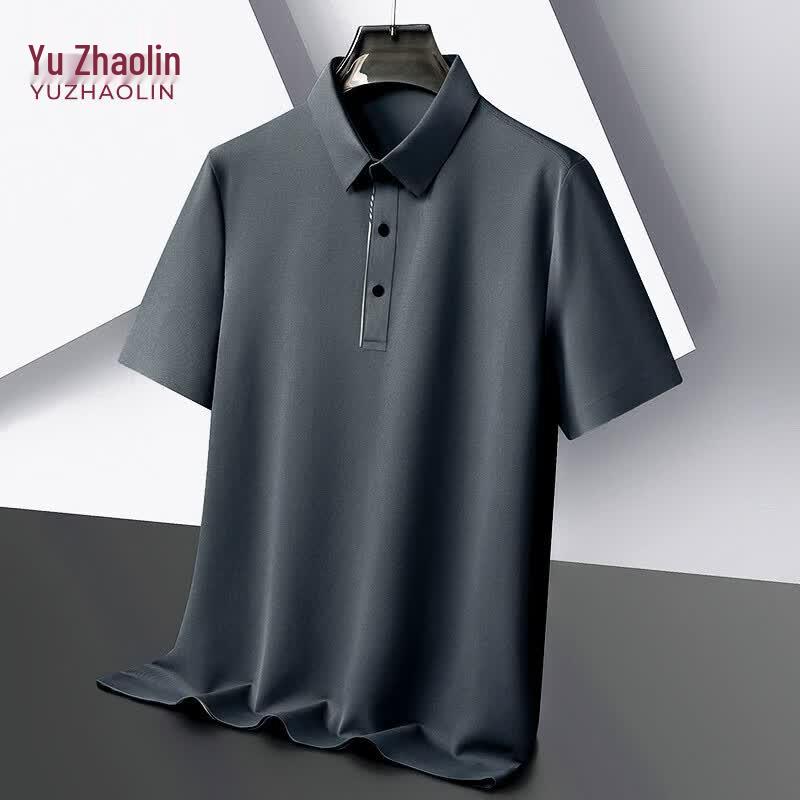 Мужская тонкая летняя футболка с лацканами и коротким рукавом YUZHAOLIN