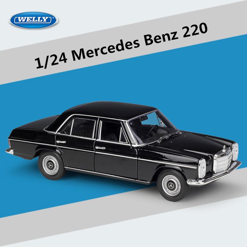 Welly 1/24 Модель автомобиля из сплава Mercedes-Benz 220 Литые металлические Классический Ретро Модель старого автомобиля Симуляция Коллекция Детская игрушка Подарок
