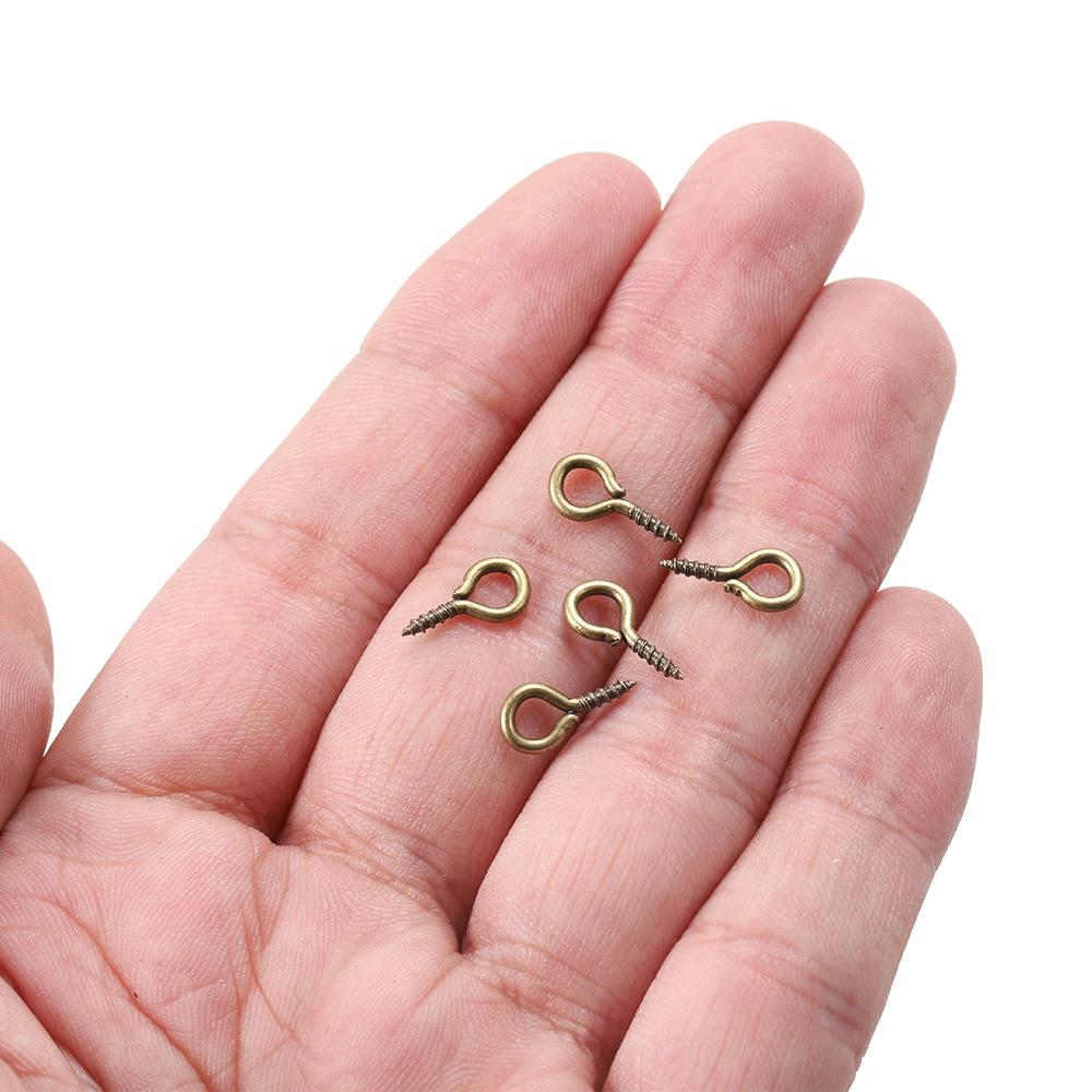 300/500pcs Mini Screw Pendants Eyepin Keychain HookThreaded Pin Fitting DIY Jewelry Bracelet Necklace Making Accessories
