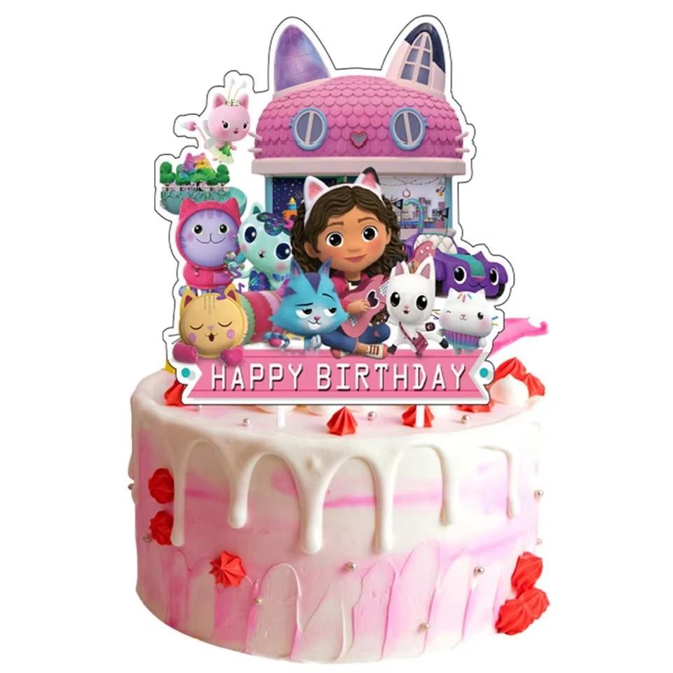 Gabby Dollhouse Birthday Party Favors Gabby Bracelets Stikers Cake Topper Balloons Classroom Rewards Party Pinata Fillers Gifts