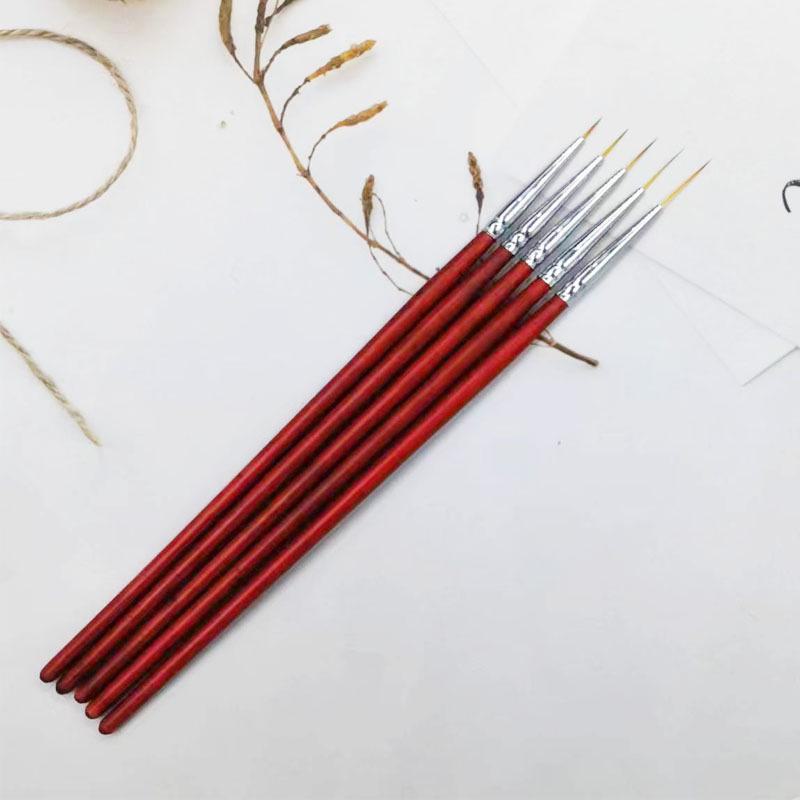 Nail Art Fine Line Drawing Brush - Wooden Handle Pen for Detailing, Painting, and Face Art