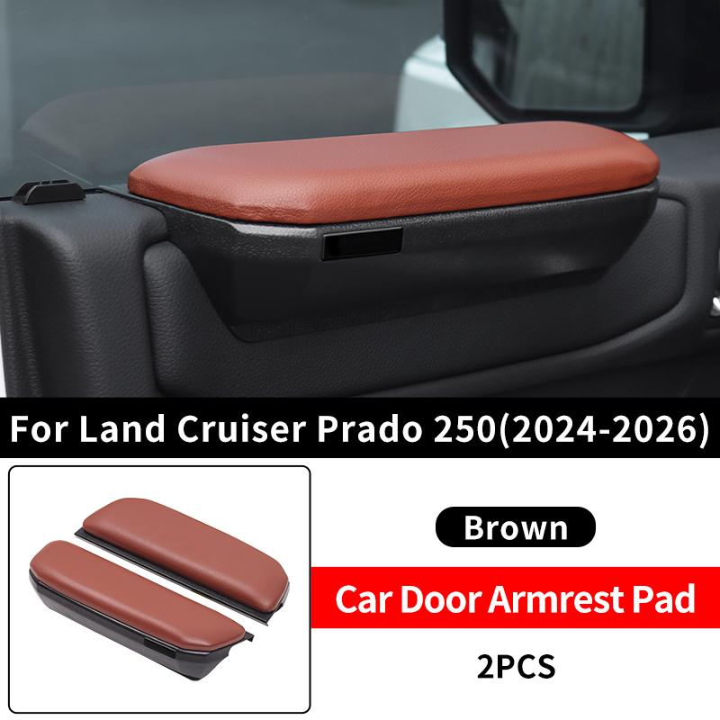 For Toyota Land Cruiser 250 Prado LC250 2025 2024 Front Row Door Armrest Soft Cushion Pair Set Elbow Support Car Accessories