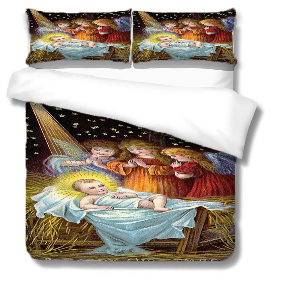 Пододеяльник с изображением Иисуса в 3D, комплект постельного белья с изображением Иисуса Христа, подходит для христианского постельного белья с изображением Иисуса, да благословит вас Бог