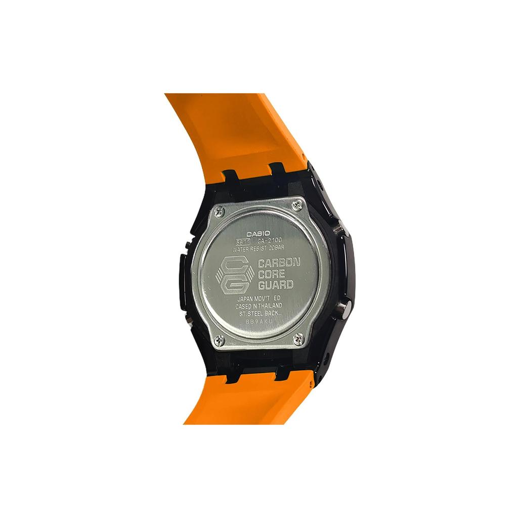 Casio Мужские часы с ЖК-дисплеем и аналоговым двойным дисплеем, серия 44 мм, черные, GA-2100-1A4(Watch3--)