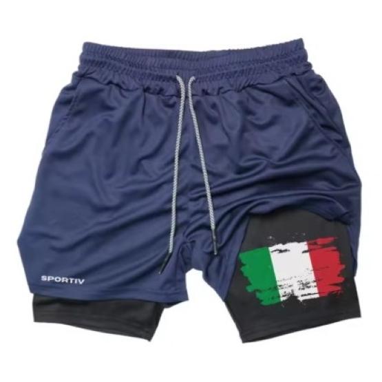 Camouflage Italy Flag Muay Thai Kick Boxing Shorts Men Women Unisex Casual Sportswear Double Layer Quick Dry Training Sport Gym Fitness Workout