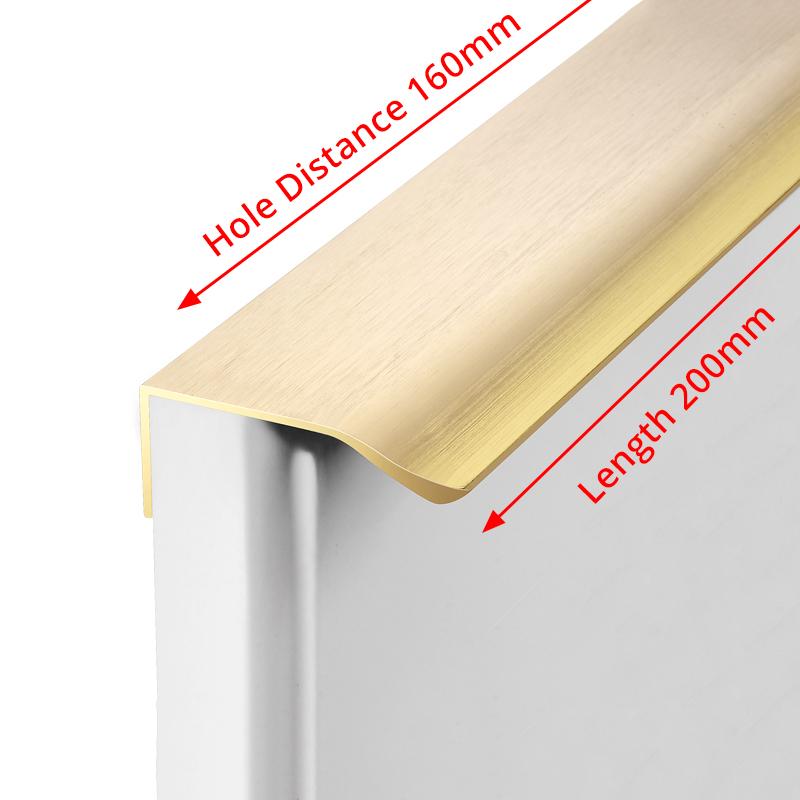 KAK Black Silver Hidden Cabinet Handles Zinc Alloy Kitchen Cupboard Pulls Drawer Knobs Bedroom Door Furniture Handle Hardware