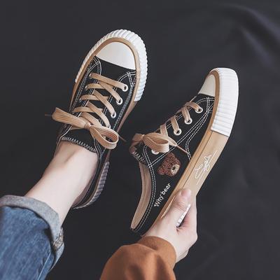 Весенние низкие эспадрильи с закрытым носком женские Bear Head без каблука полуподдерживающие туфли Tide