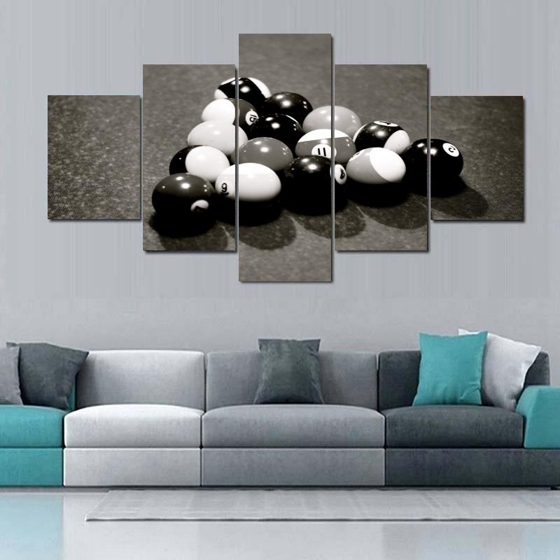 5 Panels Nordic Billiards Modern Canvas Painting Posters for Billiards Hall And Prints Wall Art Pictures Home Decor No Frame