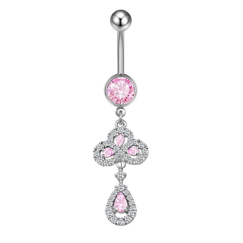 Chic Butterfly Heart Belly Button Ring Pink Women Navel for Birthday and Celebration