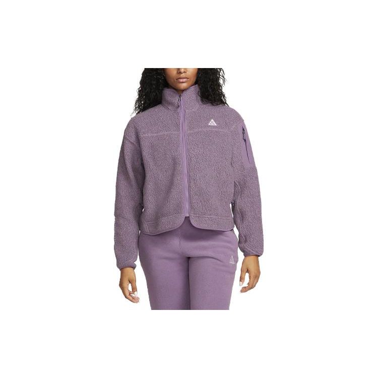Nike ACG Arctic Wolf Polartec ACG Series Letter Embroidery Fleece Jacket Women jackets Purple Gray FB8006-536