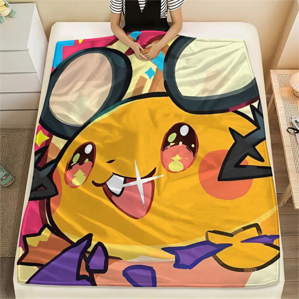 Pokemon Home Bedroom Essential Printed Blanket, Cozy Flannel Blanket Adapt to Picnic Gathering and Travel.-TING