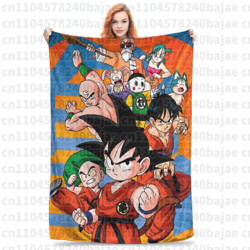 Плетеное одеяло Dragon Ball Z Фланелевое Аниме Сон Гоку Мягкие пледы для кровати Спальни Покрывало