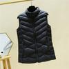 Women S Short Stand Collar Casual Slim Fit Down Cotton Vest