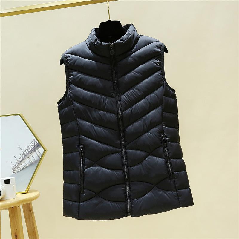 Women S Short Stand Collar Casual Slim Fit Down Cotton Vest