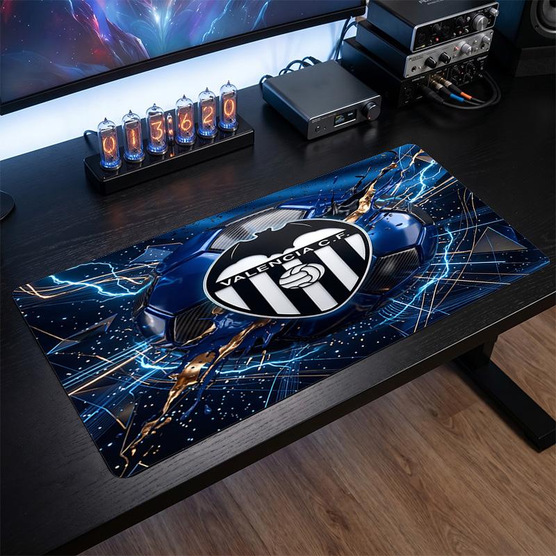 Valencia FC Theme Pattern Mouse Pad, Soccer Logo Design XXL Gaming Desk Mat Non-Slip Computer Mouse Pad
