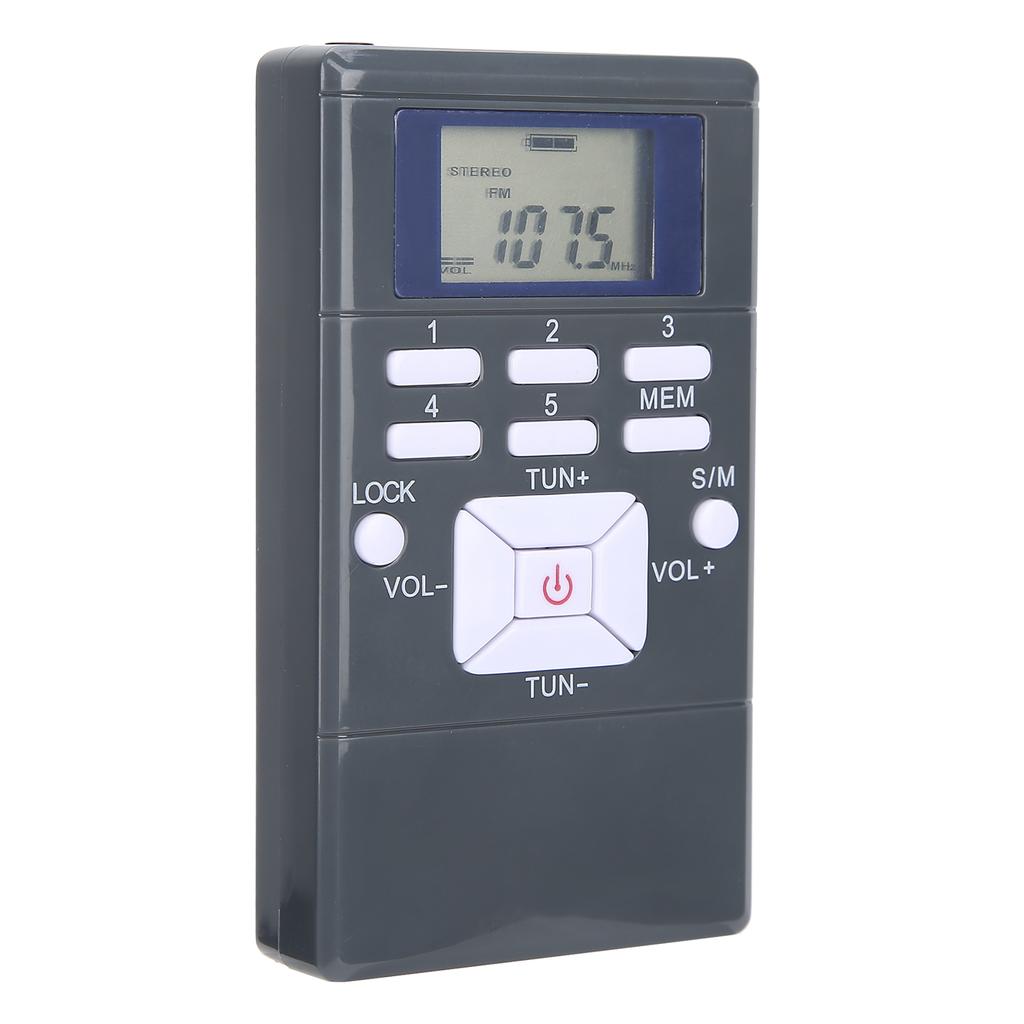 QQT102 Профессиональный радиоприемник Мини Портативный FM стерео приемник с ЖК-дисплеем Наушники Темно-серый