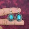 Blue Copper Turquoise Handmade Gemstone Earrings, 925 Solid Sterling Silver Earrings Antique Jewelry, For Engagement Gift